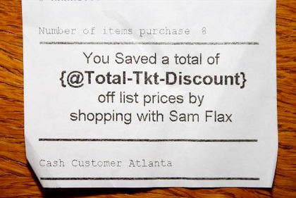 You Saved a total of {@Total-Tkt-Discount} off list prices.