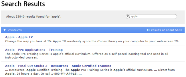 Applescript search results from Apple.com