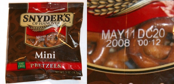 Bag of Synder's Pretzels Big and Closeup